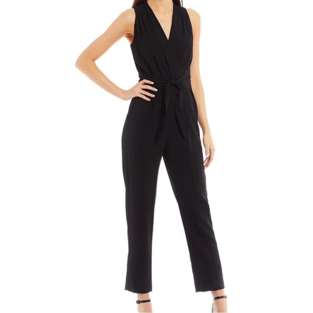 Antonio Melani Evelyn V-Neck Sleeveless Wrap Jumpsuit